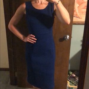 Royal blue mid-length anthropology dress